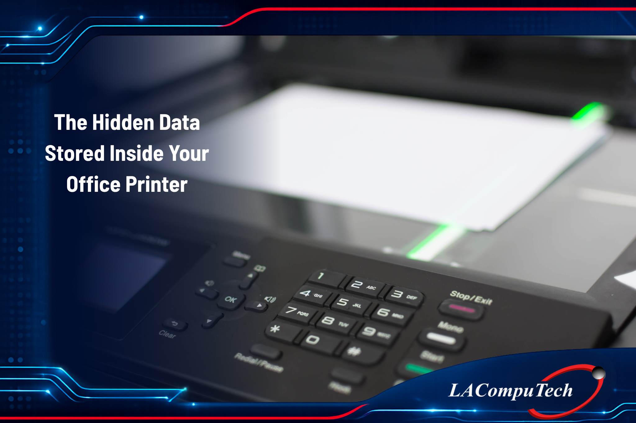 Office printer storing sensitive business data and security risks